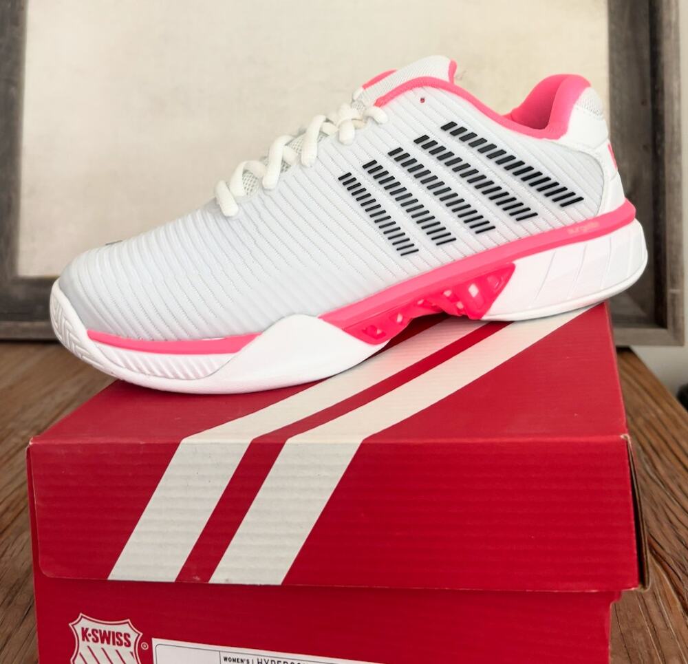 K-Swiss Women's Hypercourt Express 2 Tennis Shoes White Pink NWT Size 9W